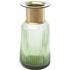 Kare Design vaso Barfly, verde/oro, portafiori di vetro, decorazione tavolo ceremonie, accessorio per soggiorno, 30x15x15cm