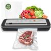 MEGAWISE A01 80kPa - Macchina sottovuoto per alimenti, modalità asciutta e bagnata, design compatto e leggero, include 40 sacchetti sottovuoto pretagliati e tubo sottovuoto (argento)