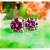 V Gems Orecchini A Perno In Argento 925 Con Diamanti Rosa Trattati 6.00 Ct VVS1 V Gems