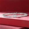 Bianco Trattato Bracciale Tennis con Diamanti Con Centro Taglio Princess VVS1