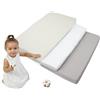 Medi Partners Lenzuola Lettino Set 3 Neonato 70x140-100% Cotone Lenzuolo con Angoli Culla Coprimaterasso fitted Materassino Sheet Letto Bambino Lenzuolino (Griglia - Bianco - Grigio)