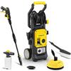Stanley Idropulitrice SXPW25HFDSSP ad Alta Pressione, con Doppia Velocità, per Auto ed Esterni Casa, con Lavapavimenti, Spazzola Fissa e Manico Pieghevole, (170 bar, 500 l/h, 2500 W)