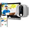 Spioncino Digitale Wifi - Videocamera Full HD Con Batteria E Campanello, Audio B
