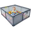 Relaxdays Box per Bambini, 120 x 180 cm, 50 Palline, 2 Anelli, Area Giochi sicura, Tessuto Oxford