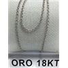 Collana in oro bianco 750 18 carati catena anelli cm. 44,5 grammi 3,90 uomo+2250