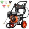 VEVOR Idropulitrice a Gas 239,04 kgf/cm² 10 L/min Idropulitrice a Gas con Pompa in Alluminio, Prolunga, Set da 5 Ugelli, Idropulitrice ad Alta Pressione per Auto, Recinzioni, Case, Cortili, Verticale