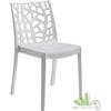 SEDIA IN RESINA MONOBLOCCO MATRIX BIANCA 47x55x82 CM ESTERNO GIARDINO BAR