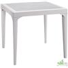 TAVOLO RESINA QUADRATO MALMO 80X80X74H CM PIANO EFFETTO LEGNO BIANCO ESTERNO