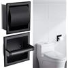 Porta carta igienica da incasso in acciaio nero porta rotolo bagno 15 5 cm