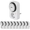 Goobay 64896 - Timer analogico per interni, con timer regolabile, 15 minuti, funzionamento continuo, set da 10 pezzi, piccolo