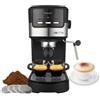 Beper Macchina Caffè Espresso Polvere Cialde Schiumatura Vapore regolabile Scaldatazze