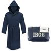 Irge Accappatoio Microfibra Cappuccio e Borsetta Unisex (Blu XXL)