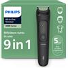 Philips Rifinitore Multigroom serie 3000 tutto in uno 9 in 1 Rifinitore per barba