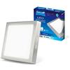 Garza - Downlight LED quadrato di superficie extra piatta 18 W (1600 lm), 225 x 225 mm, luce neutra 4000 K, 30.000 h, Occhio di bue LED per soffitto, nichel