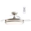 wonderlamp - Ventilatore da soffitto LED ILSA con pale retrattili, motore DC silenzioso, 3 CCT regolabile 45 W, nichel