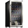 NutriChef Wine Refrigerator Cellar, 28 Bottle Storage and 74.4 Liters Internal Capacity, Singola zona Chiller with Digital Touch Button Control, Posizionamento per bottiglie e aria Tight Seal