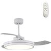 wonderlamp - Ventilatore da soffitto a LED con pale pieghevoli Brando 48W, silenzioso, 3 temperature colore, 6 velocità, bianco