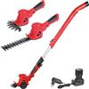 Valex RSA109 Rifinitore per Siepi e Aiuole a Batteria, Lama Tagliasiepi 220 mm e Tagliaerba 160 mm, Testa Inclinabile 7 Posizioni, Manico Telescopico con Ruote