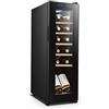 LACOR Cantina 12 Bottiglie, Frigo Vino, Frigorifero con Compressore, Termoregolabile, Ripiani Estraibili, Silenzioso, Sistema Antivibrante, Acciaio Inox, 25x45x79 cm, 69701