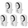 Goobay 64895 - Timer analogico per interni, con timer regolabile, 15 minuti, funzionamento continuo, set da 5 pezzi