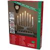 Konstsmide 3527 - 215TR portacandele in metallo laccato bianco/7 lampadine trasparenti/24 V Trasformatore da interno/cavo bianco
