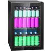 Bomann, frigorifero per bevande 115 l nero KSG7290-nero, illuminazione a LED, controllo della temperatura da +3°C a +18°C, 4 ripiani cablati, con porta a doppio vetro, ideale per bibite e birre