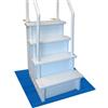 Resilia - Tappetino per scaletta per piscina, antiscivolo, a coste larghe, 91 x 91 cm, spessore 0,32 cm, colore blu polvere, prodotto negli Stati Uniti