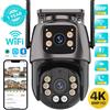 Senza marchio Telecamera di sicurezza esterna WiFi PTZ 4K SmartCam Grigio 2024 Visione nott...