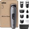 Braun Rifinitore All In One Series 3 Rasoio Elettrico Barba E Capelli 11In1 Con Lama
