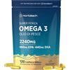 Horbäach Omega 3 2240mg | 660mg EPA e 440mg DHA | 120 Capsule Molli | Olio di Pesce | di