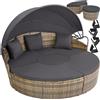 ® Isola Prendisole in Rattan, Isola Divano Da Esterno Con Tettuccio Parasole Pie