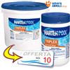 Marten Pool Marten TRIPLEX Past. 200 gr → 1 / 5 / 10 / 25 Kg MULTI AZIONE per Acqua Piscina