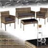 ® Set Da Giardino in Rattan, 4 Posti, Polyrattan Resistente, Cuscini Idrorepelle