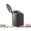 Inoxa FHULLER Pattumiera Incasso Rotonda 97 Apertura da Anta ARDESIA Secchio 12 Litri