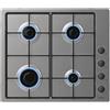 Candy Piano Cottura a Gas 4 Fuochi Incasso Inox Griglie Smaltate Lavabili