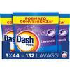 Dash Pods Detersivo Lavatrice In Capsule 132 Lavaggi (3x44) Lavanda Rimuove Le