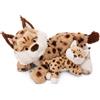 NICI Peluche Lince Mamma 40 cm & Bambino 20 cm sdraiato beige - Simp BWjm