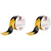 IDEA HOME Nastro Adesivo Segnaletico 50 mm x 5 m - Nastro di Sicurezza Riflettente con Frecce Giallo/Nero per Marcature di Sicurezza e Segnalazione (Confezione da 2)