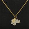 SR Pendente E Catena Oro 18K 750 Mls. Elefante Bicolore 13,8 Mm.
