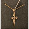 FMF Collana Con Ciondolo Oro 18K 750 Mls Croce Di Santiago Con Rubini 26MM