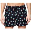 Happy Socks Pantaloni Da Bagno Neri Tiki Soda Con Fodera In Rete NWT