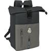 safta Real Madrid 3a squadra 24/25 - Zaino con patta per laptop da 15,6, ideale per diverse età, comodo e versatile, qualità e resistenza, 28 x 13 x 42 cm, grigio, M, Casual