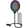 Parabrezza in metallo per microfoni a condensatore con lampada RGB e cancellazio