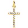 Pendente Oro 18k 750 Mls. Croce Oro Zirconi 16 X 9 MM