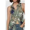 Mango Camicia Paisley Mango Verde UK 8/S (fmn47-15)