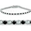 Bianco e Nero Trattato Bracciale Tennis con Diamanti 19.1cm VVS1 Certificato
