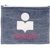 Isabel Marant Logo Zip Clutch Bag Blue PO0173 22A053M 30BU 43816552 [U]