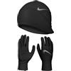 Nike SET NIKE RUNNING HAT & GLOVES BLACK CAPPELLO GUANTI NERO CORSA N1000594082