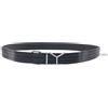 Y Project Men's Wire Y Buckle Leather Belt BLACK SILVER 27S24 55848225 [U]