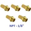 Akari 5 Pz, Connettore Silenziatore In Ottone 1/8" NPT Muffola Valvola Pneumatica